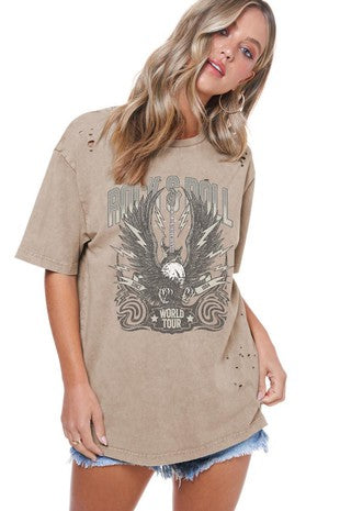 Rock 'N Roll Distressed Graphic Tee