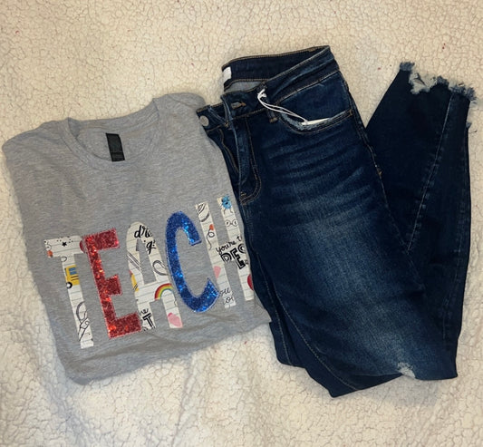 TEACH Embroidered Tee