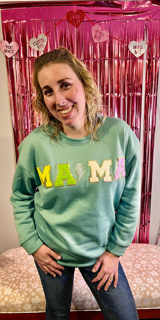 MAMA Chenill Patchwork Sweatshirts